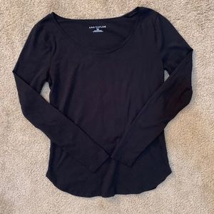 NWOT Ann Taylor Black Long Sleeve Tee Sz XS
